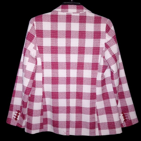 Liz Claiborne Blazer – Rose/Magenta Check Checkered – Size 8 P / 8 Petite NWT - Picture 3 of 7